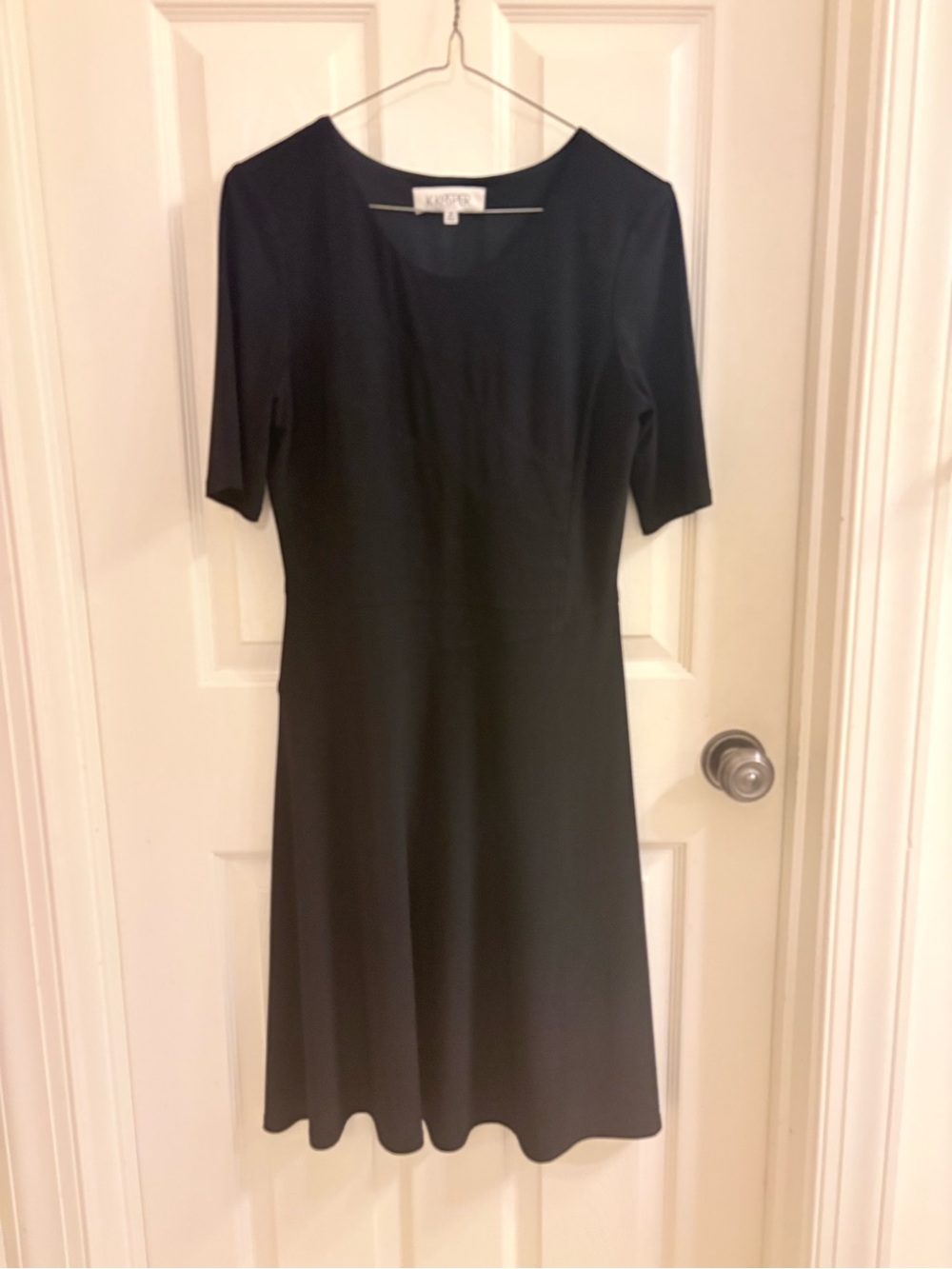 Kasper Black Midi Fit-and-Flare Dress